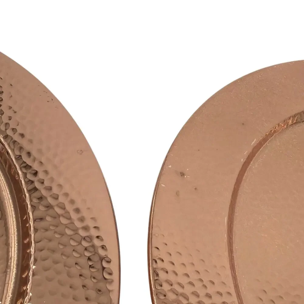WILLIAMS-SONOMA Hammered Copper Charger Plates ||| Set of 4